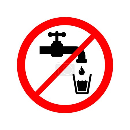 Téléchargez les illustrations : Classic no drinking water symbol sign - en licence libre de droit