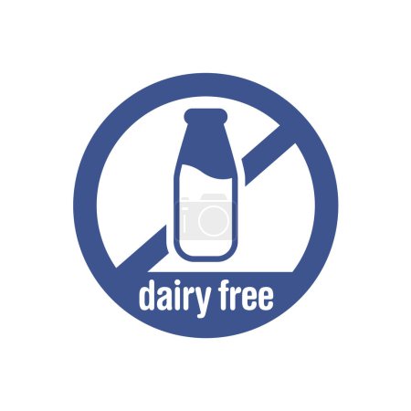 Téléchargez les illustrations : Lait sans lait bouteille logo icône symbole - en licence libre de droit