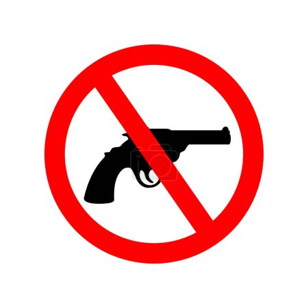 Illustration for Classic no guns weapons allowed sign - Royalty Free Image