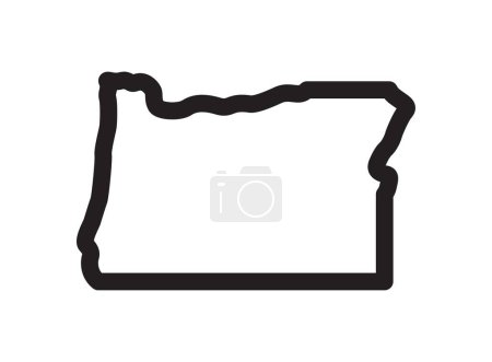 Illustration for Oregon state map shape outline - Royalty Free Image