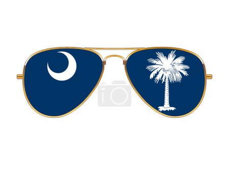 Illustration for Cool sunglasses with south carolina state flag - Royalty Free Image