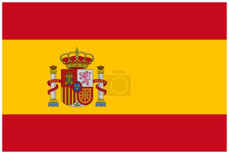 Téléchargez les illustrations : Exact drapeau espagnol de l'Espagne - en licence libre de droit