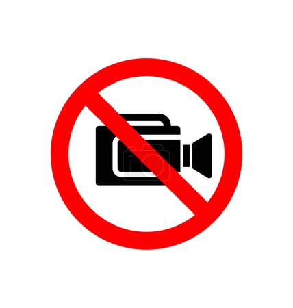 Illustration for No video recording permitted sign symbol - Royalty Free Image