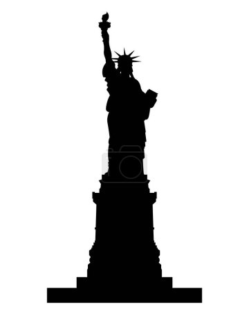 Illustration for Classic statue of liberty silhouette - Royalty Free Image