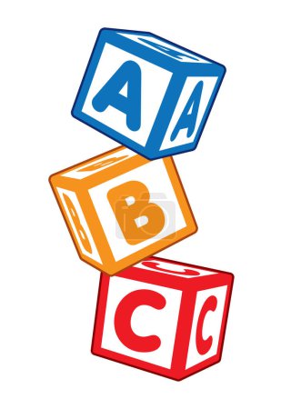 Illustration for Childrens tumbling abc letter blocks - Royalty Free Image