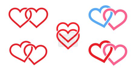 Téléchargez les illustrations : Jumeaux liés valentines amour coeur ensemble - en licence libre de droit