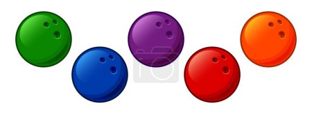 verschiedene farbige Bowlingkugeln Set