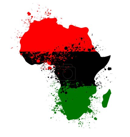 África forma pan bandera africana salpicado pintura 