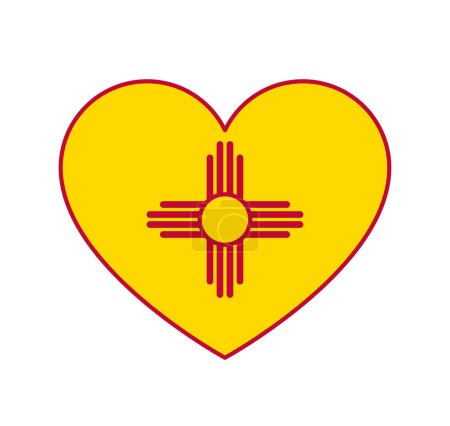 Ilustración de Nueva bandera del estado de México en forma de corazón de amor - Imagen libre de derechos