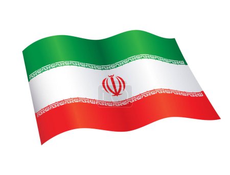 correcta bandera iraní exacta de Irán que vuela