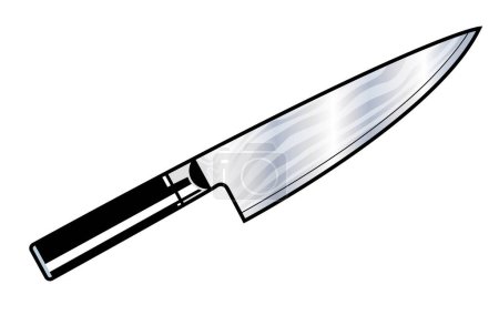 Illustration for Japanese style gyuto chef knife - Royalty Free Image