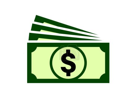 pila simple de billetes de banco de dólares verdes en efectivo