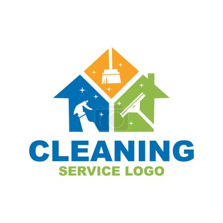 Illustration for Cleaning Service Logo Design Inspiration - Royalty Free Image