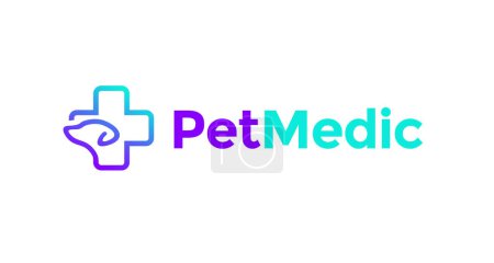 Téléchargez les illustrations : Pet medical logo design creative - en licence libre de droit