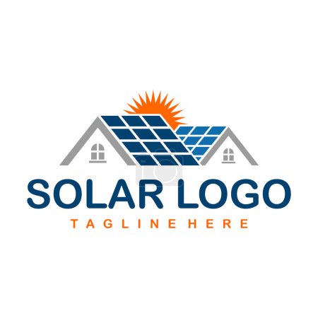 Téléchargez les illustrations : Solar logo Template Design Creative idea - en licence libre de droit