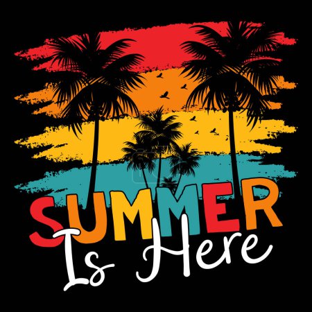 Illustration for Summer t shirt ,Summer Typography T Shirt Design, summer quotes design lettering - Royalty Free Image