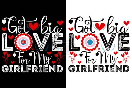 Ilustración de Tengo un gran amor por las cotizaciones de San Valentín camiseta - Imagen libre de derechos