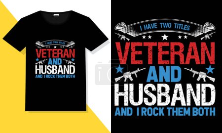 Ilustración de Veterano svg tipografía camiseta diseño - Imagen libre de derechos