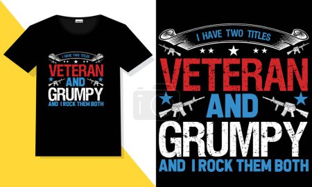 Ilustración de Veterano svg tipografía camiseta diseño - Imagen libre de derechos
