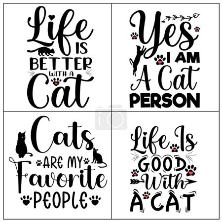 Illustration for Cat  Typography  T Shirt Design - Royalty Free Image