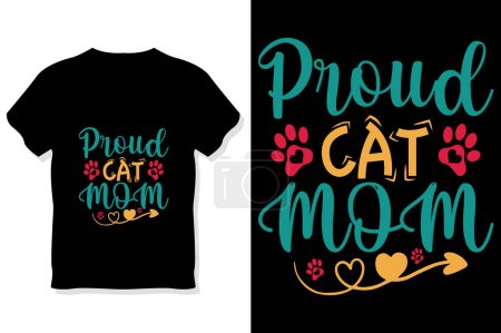 Ilustración de Cat Typography Diseño de Camiseta - Imagen libre de derechos