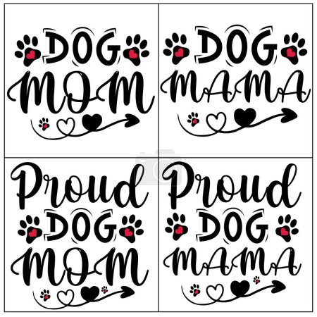 Illustration for Dog SVG lettering quotes t shirt design bundles - Royalty Free Image