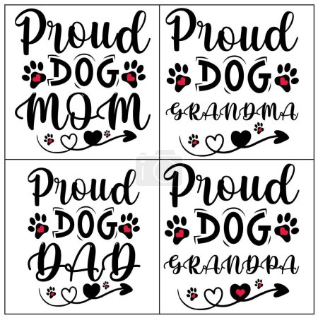 Illustration for Dog SVG lettering quotes t shirt design bundles - Royalty Free Image