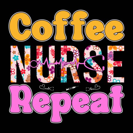 Ilustración de Retro enfermera sublimación camiseta diseño, groovy enfermera diseño - Imagen libre de derechos