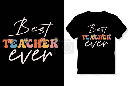 Groovy Retro welliges Teacher Typografie T-Shirt Design