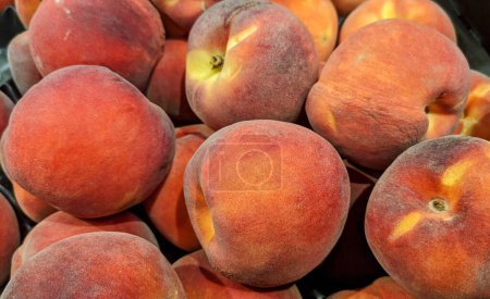 Photo for Close-up of ripe peaches at the supermarket - Royalty Free Image