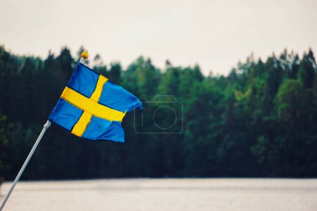 Photo for A close up of a small swedish flag - Royalty Free Image