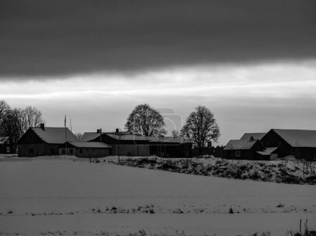 Photo for View of farm buildings at winter - Royalty Free Image