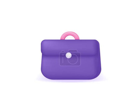 Illustration for 3d briefcase. bag. 3d and realistic vector design. graphic elements - Royalty Free Image