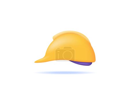 Illustration for Safety helmet. work safety equipment. Occupational health and safety personal protective equipment. protection from accidents. symbol or icon. Minimalist 3d concept design. vector elements. white - Royalty Free Image