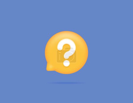 Illustration for QnA Service or ask and answer. Customer Help Center. Frequently Asked Questions or FAQs. Chat bubbles and question marks. Live chat. symbols or icons. Minimalist 3D design concept. vector elements. - Royalty Free Image