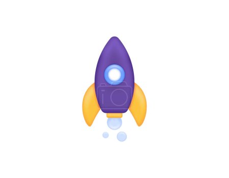 Illustration for Boost RAM and increase virtual memory. improve memory performance. RAM manager and optimizer. rocket launch. symbol or icon. minimalist 3d illustration concept design. vector elements. white - Royalty Free Image