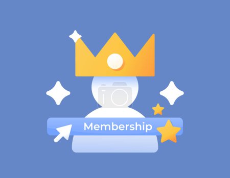 membership concept. join to become a VIP member. priority, premium, or exclusive accounts. privileged members. illustration of person and crown symbols. illustration concept design