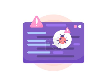Program bugs. Appears or detected bugs in the system or software. errors and bugs in coding. notifications or alerts. symbols. illustration concept design. graphic elements