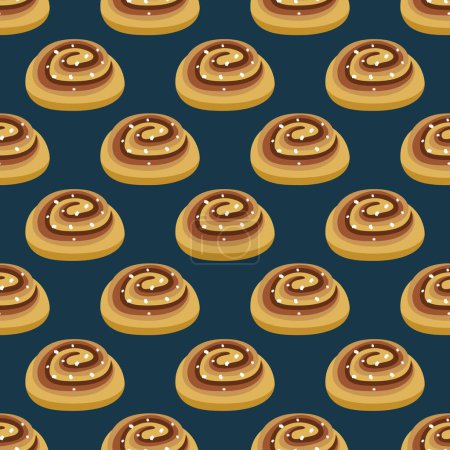 Illustration for Seamless pattern cinnamon roll - Royalty Free Image