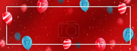 indonesia independence day banner with balloons background design