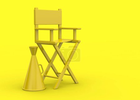 Téléchargez les photos : Chaise de réalisateur coloré - 3D - en image libre de droit