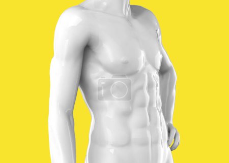 Téléchargez les photos : Abs d'une statue sur fond pop art - 3D - en image libre de droit