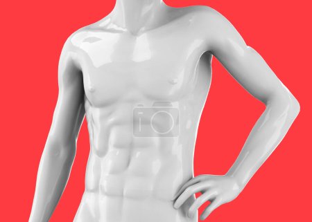 Photo for Abs of a statue on pop art background - 3D - Royalty Free Image