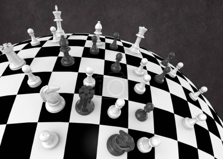 Foto de El mundo del ajedrez - 3D - Imagen libre de derechos