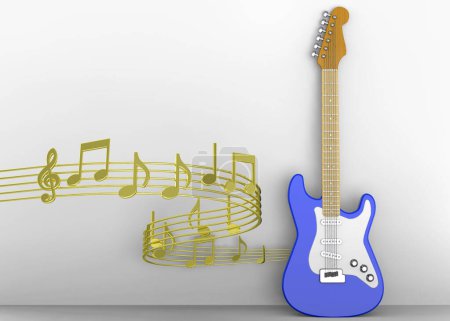 Téléchargez les photos : Guitare électrique - rendu 3D - en image libre de droit