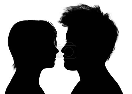 Photo for Lovers - Boy and girl silhouette - Royalty Free Image