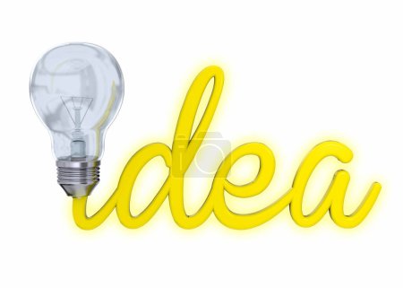 Photo for Light Bulb and Idea Concept - 3D - Royalty Free Image