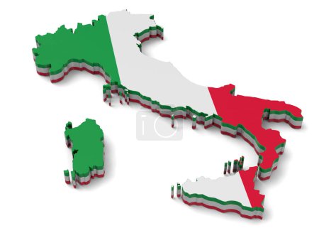 Téléchargez les photos : Italie Carte - rendu 3D - en image libre de droit