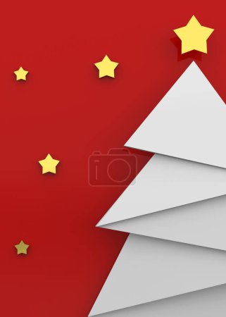 Téléchargez les photos : Noël trois sur fond rouge - 3D - en image libre de droit