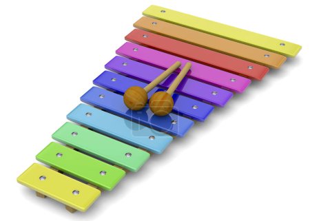 Photo for 3D Xylophone on white background - Royalty Free Image